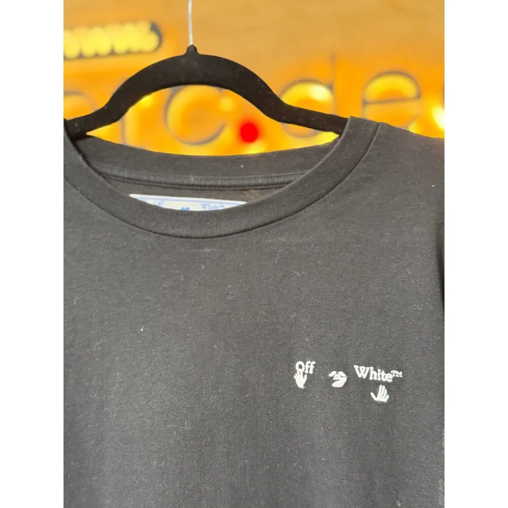 Off-White LG-425 Layered Long Sleeve T-Shirt Black Men’s Size M Double Sleeve